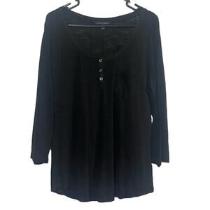 Banana Republic Long Sleeve Scoop Neck Black Size Large